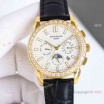 TW Factory Copy Patek Philippe Grand Complications 9100 Watch Gold with Baguettes